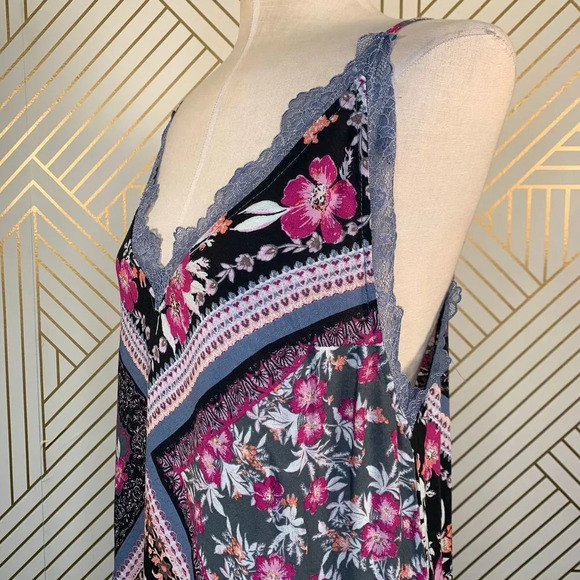 Free People‎ Stevie Floral Lace Trim Maxi Dress - Picture 7 of 12